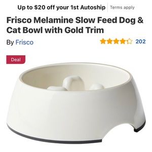 Small Dog Slow Feeder Melamine Bowl from Chewy, NIB, New in Box